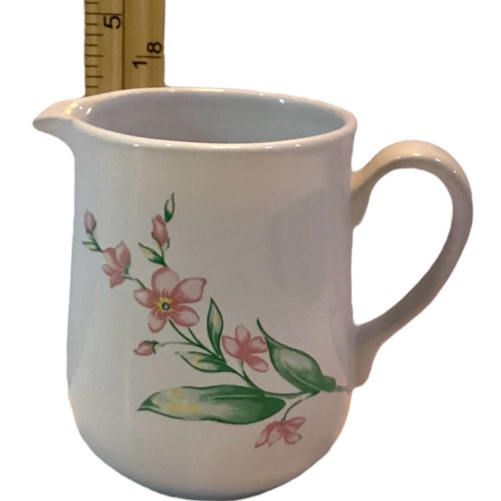 Corelle Coordinates Yellow and Pink Floral Stoneware Creamer Pitcher - Picture 4 of 6